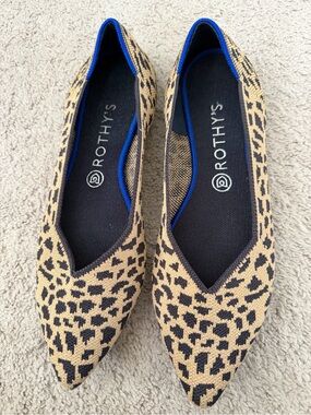 Rothy’s leopard cheetah print pointy flats 10.5